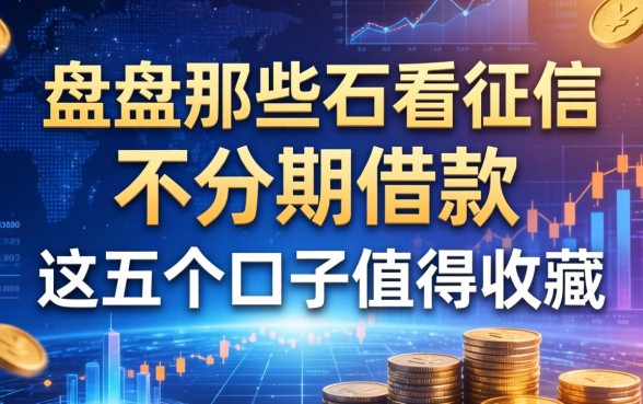 盘点那些不看征信的不分期借款，这五个口子值得收藏