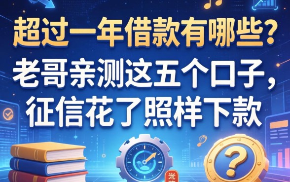 超过一年借款有哪些？老哥亲测这五个口子，征信花了照样下款