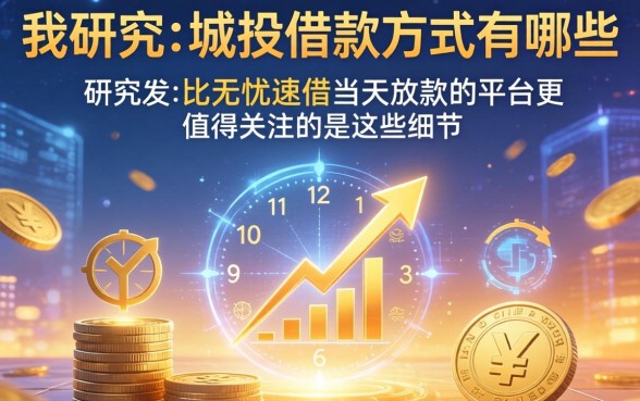 我研究了城投借款方式有哪些，发现比无忧速借当天放款的平台更值得关注的是这些细节
