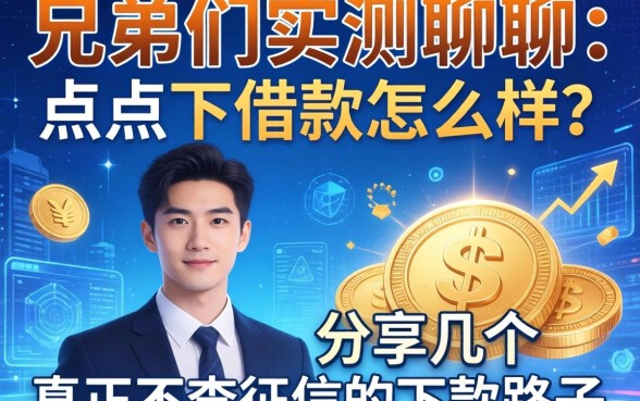 兄弟们实测聊聊：点点下借款怎么样？分享几个真正不查征信的下款路子
