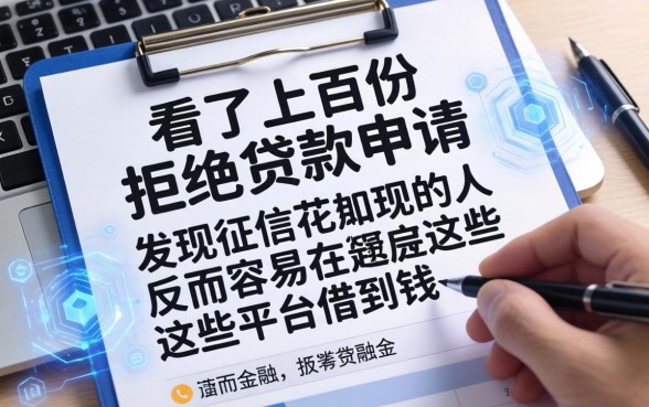 我看了上百份被拒的贷款申请，发现征信花的人反而容易在这些平台借到钱