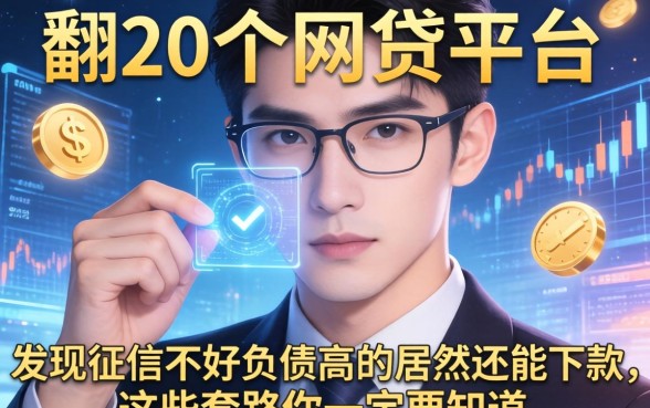 我翻了20个网贷平台，发现征信不好负债高的居然还能下款，这些套路你一定要知道