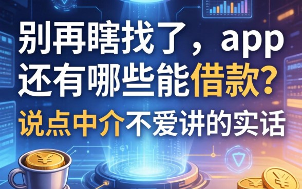 别再瞎找了，app还有哪些能借款？说点中介不爱讲的实话