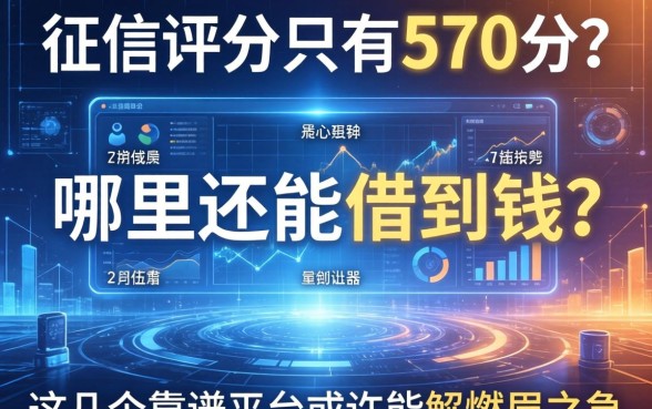 征信评分只有570分？哪里还能借到钱？这几个靠谱平台或许能解燃眉之急