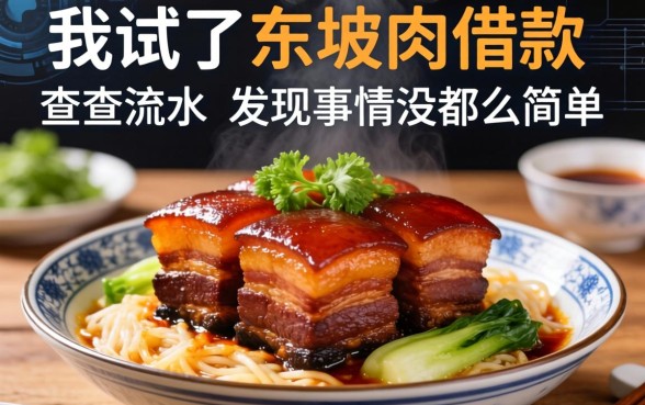 我试了东坡肉借款和不查流水的小额度贷款口子，发现事情没那么简单