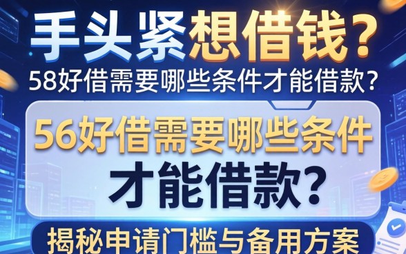 手头紧想借钱？58好借需要哪些条件才能借款？揭秘申请门槛与备用方案