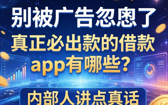 别被广告忽悠了，真正必出款的借款app有哪些？内部人讲点真话