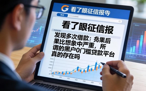 我看了眼征信报告，发现多次借款的后果比想象中严重，所谓的黑户0门槛贷款平台真的存在吗