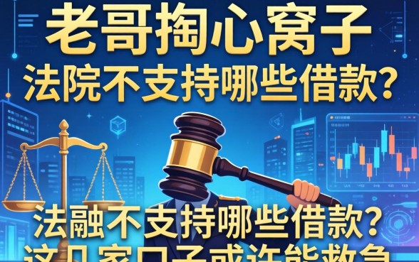 老哥掏心窝子：法院不支持哪些借款？这几家口子或许能救急