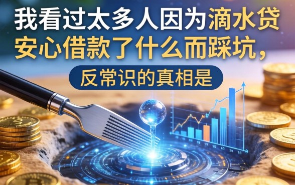 我看过太多人因为滴水贷安心借款怎么样而踩坑，反常识的真相是
