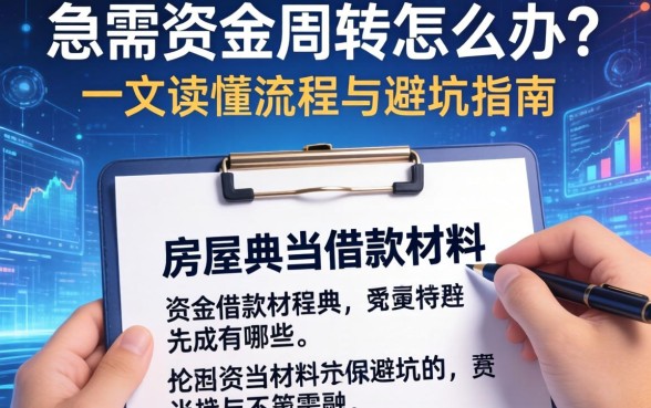 急需资金周转怎么办？房屋典当借款材料有哪些？一文读懂流程与避坑指南