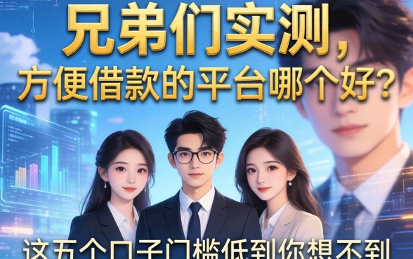 兄弟们实测，方便借款的平台哪个好？这五个口子门槛低到你想不到
