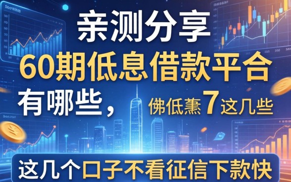 亲测分享：60期低息借款平台有哪些，这几个口子不看征信下款快
