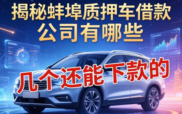 揭秘蚌埠质押车借款公司有哪些，整理了几个还能下款的