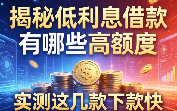 揭秘低利息借款有哪些高额度，实测这几款下款快