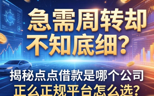 急需周转却不知底细？揭秘点点借款是哪个公司的，正规平台怎么选？