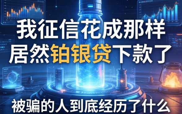 我征信花成那样居然在铂银贷下款了，被骗的人到底经历了什么
