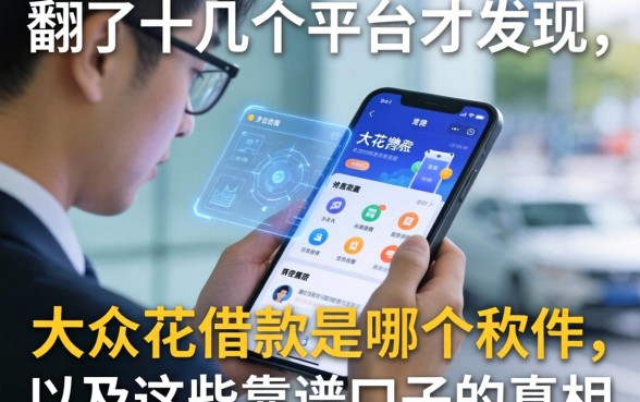 我翻了十几个平台才发现，大众花借款是哪个软件，以及这些靠谱口子的真相