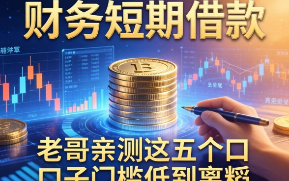 财务短期借款的条件有哪些？老哥亲测这五个口子门槛低到离谱