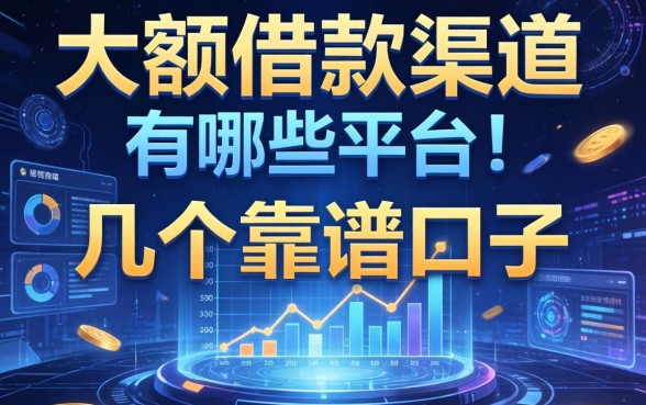 大额借款渠道有哪些平台？整理了几个靠谱的口子