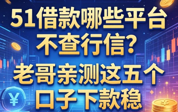 51借款哪些平台不查征信？老哥亲测这五个口子下款稳