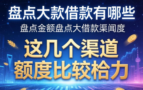 盘点大款借款有哪些，这几个渠道额度比较给力