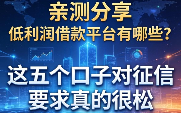 亲测分享：低利润借款平台有哪些？这五个口子对征信要求真的很松