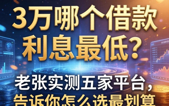 3万哪个借款利息最低？老张实测五家平台，告诉你怎么选最划算