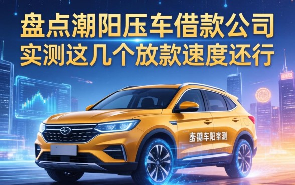 盘点潮阳压车借款公司有哪些，实测这几个放款速度还行
