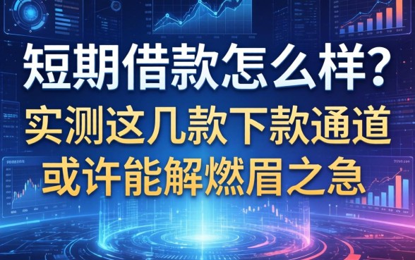 短期借款怎么样？实测这几款下款通道或许能解燃眉之急