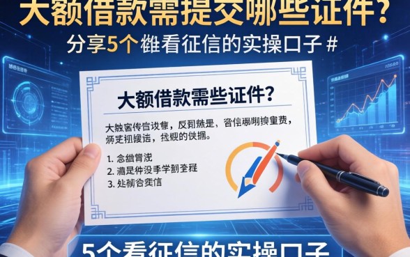 大额借款需提交哪些证据？分享5个不看征信的实操口子