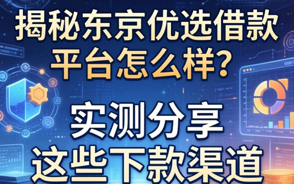 揭秘东京优选借款平台怎么样？实测分享这些下款渠道