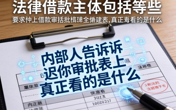 法律借款主体包括哪些？内部人告诉你审批表上真正看的是什么