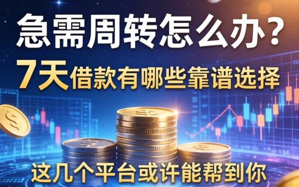 急需周转怎么办？7天的借款有哪些靠谱选择？这几个平台或许能帮到你