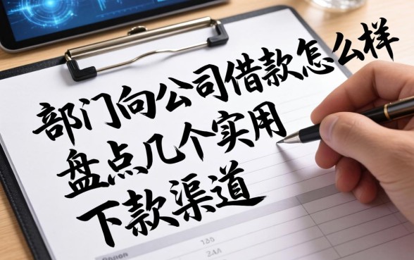部门向公司借款怎么样写？盘点几个实用的下款渠道