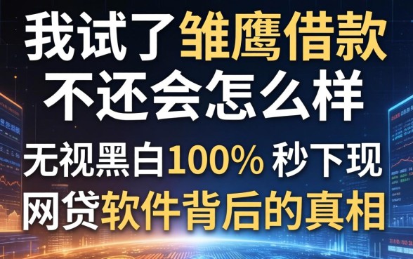 我试了雏鹰借款不还会怎么样，发现无视黑白100%秒下网贷软件背后的真相