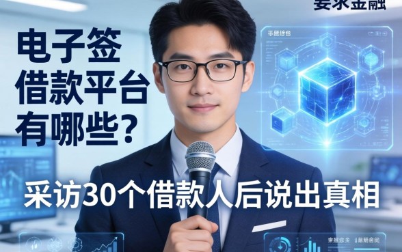 电子签借款平台有哪些？我采访了30个借款人后说出真相