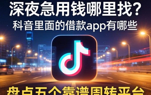 深夜急用钱哪里找？抖音里面的借款app有哪些？盘点五个靠谱周转平台