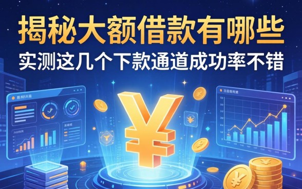 揭秘大额借款有哪些，实测这几个下款通道成功率不错