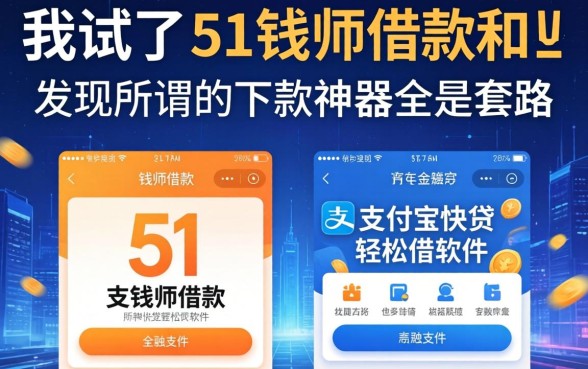 我试了51钱柜借款和支付宝快贷轻松借软件，发现所谓的下款神器全是套路