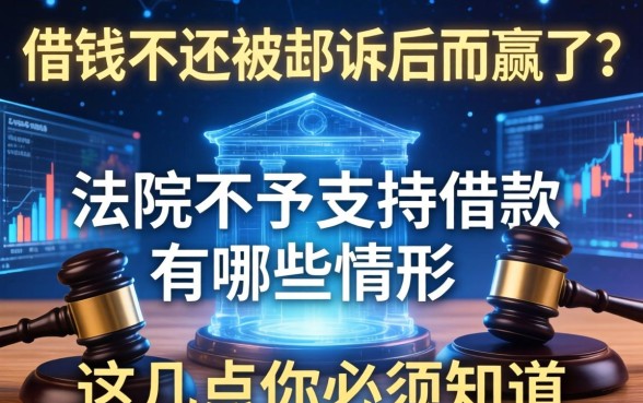 借钱不还被起诉反而赢了？法院不予支持借款有哪些情形？这几点你必须知道