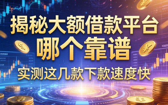 揭秘大额借款平台哪个靠谱，实测这几款下款速度快