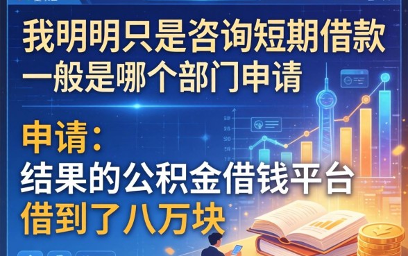我明明只是咨询短期借款一般是哪个部门申请，结果在公积金借钱平台借到了八万块