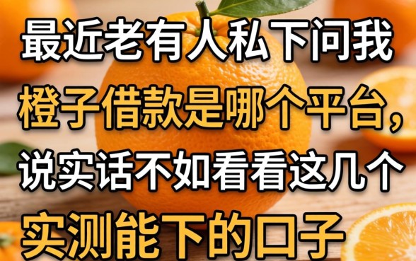 最近老有人私下问我橙子借款是哪个平台，说实话不如看看这几个实测能下的口子