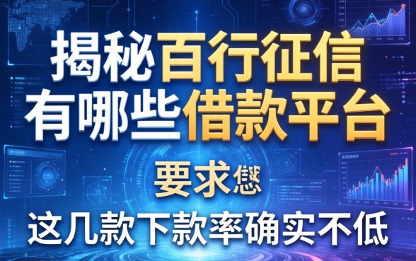 揭秘百行征信有哪些借款平台，这几款下款率确实不低