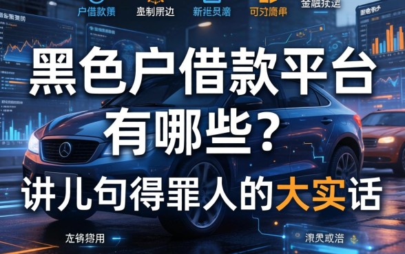 纯黑户借款平台有哪些？说几句得罪人的大实话