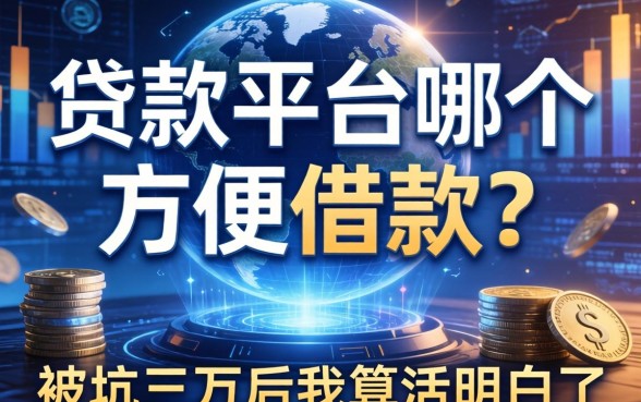 贷款平台哪个方便借款的？被坑三万后我算活明白了