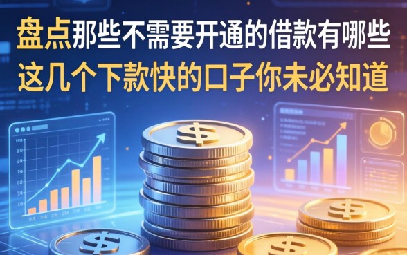 盘点那些不需要开通的借款有哪些，这几个下款快的口子你未必知道