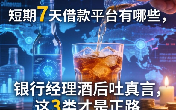 短期7天借款平台有哪些？银行经理酒后吐真言，这3类才是正路
