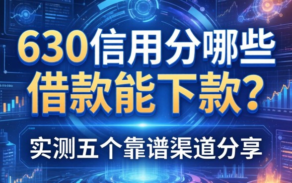 630信用分哪些借款能下款？实测五个靠谱渠道分享